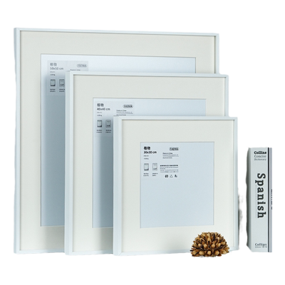 白色窄边画框正方形相框挂墙装裱