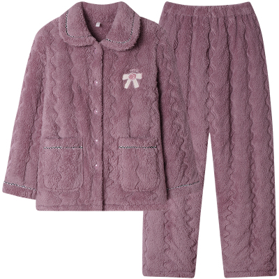 妈妈睡衣冬季特厚三层加绒加厚夹棉冬天女款2025新款中老年人冬装