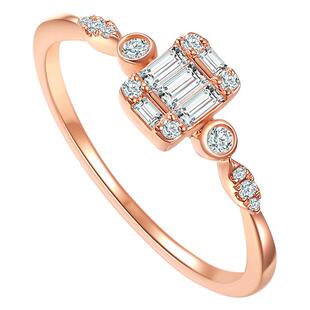 TSL谢瑞麟公主方钻系列18k金戒指钻石镶嵌方钻64243