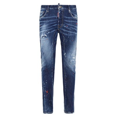 DSQUARED2/D2次方 秋冬系列 男士复古牛仔裤Tidy Biker