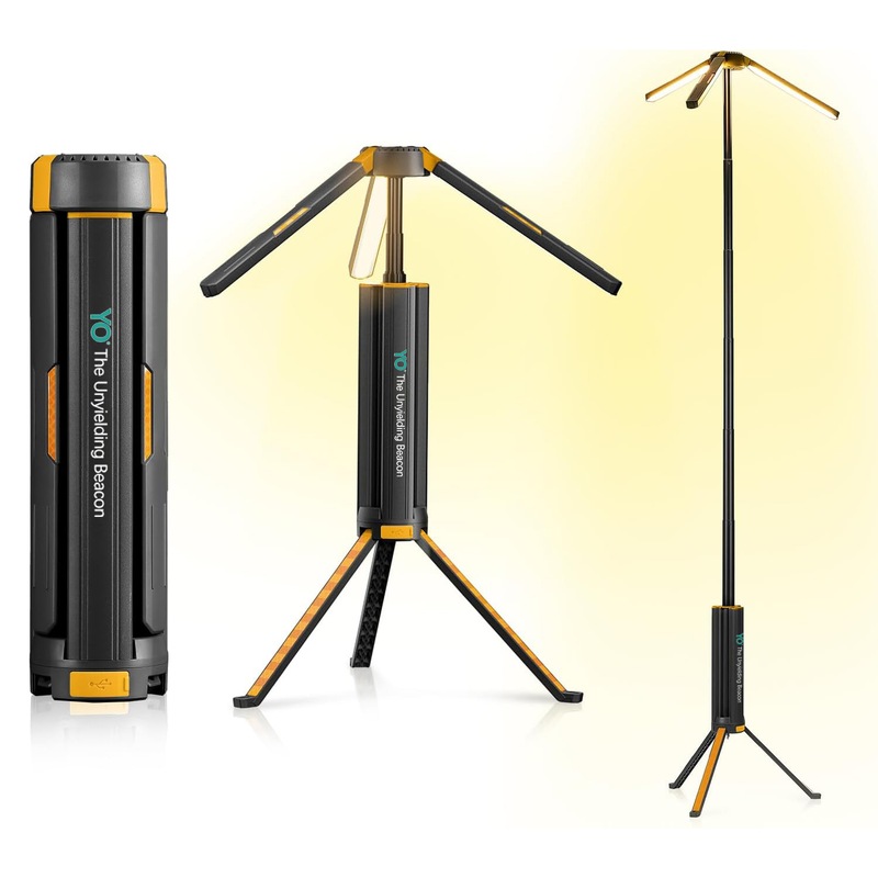 YO伸缩折叠帐篷灯三脚架露营灯超长续航台灯户外营地可携式野营灯