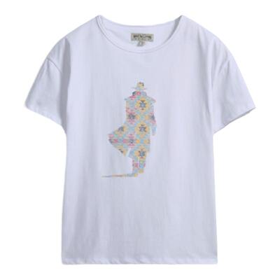 MCS22年夏季新款女士短袖棉T恤圆领宽松通勤棉T女CS22KT381W