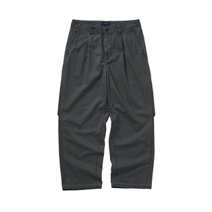 714street复古水洗弧线打褶直筒长裤25秋季做旧cleanfit休闲裤男