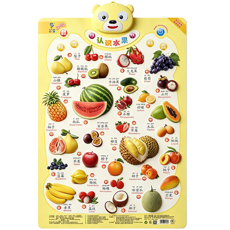 立体早教有声水果蔬菜挂图