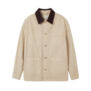 【巴恩风夹克】GANT/甘特秋冬新款男士纯棉撞色翻领复古短款外套