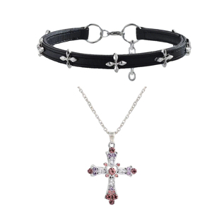 张元英同款可叠戴十字架choker亚文化暗黑系项链甜酷辣妹百搭颈链