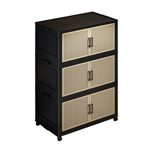 免安装中古风收纳柜折叠置物柜家用儿童衣柜衣服整理柜玩具储物柜