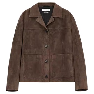 concise-white/简白 25SS系列女士羊皮革翻领外套银泰百货 301257