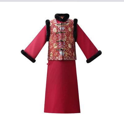 男童汉服2025新款秋冬款儿童加厚拜年服冬季国风新年唐装过年衣服