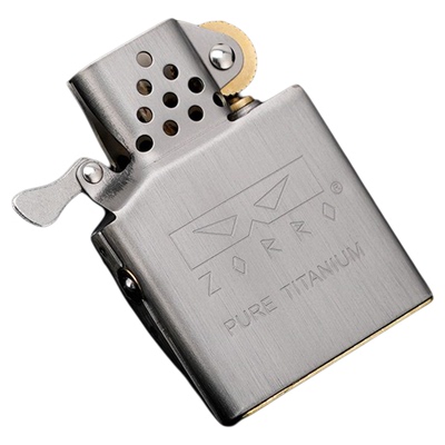 新品ZORRO佐罗煤油打火机二代纯钛弹珠机芯防上窜防风防挥发内胆