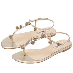 73hours女鞋甜得冒泡夏季新款高级时装凉鞋夹趾凉拖平底凉鞋