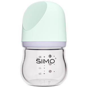 希萌SIMO 新生婴儿宝宝玻璃奶瓶防胀气耐热宽口径断奶神器0-3-6月