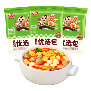 安井 火锅料优选包(爆汁小鱼丸+撒尿肉丸+鱼豆腐+仿蟹柳)400g*3袋