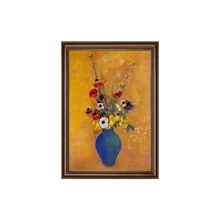 法式复古挂画玄关装饰画美式画花卉艺术油画餐厅壁画走廊过道墙画