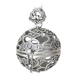 S925纯银香囊球挂件项链祥云吊坠镂空可打开香薰球香丸女款复古风