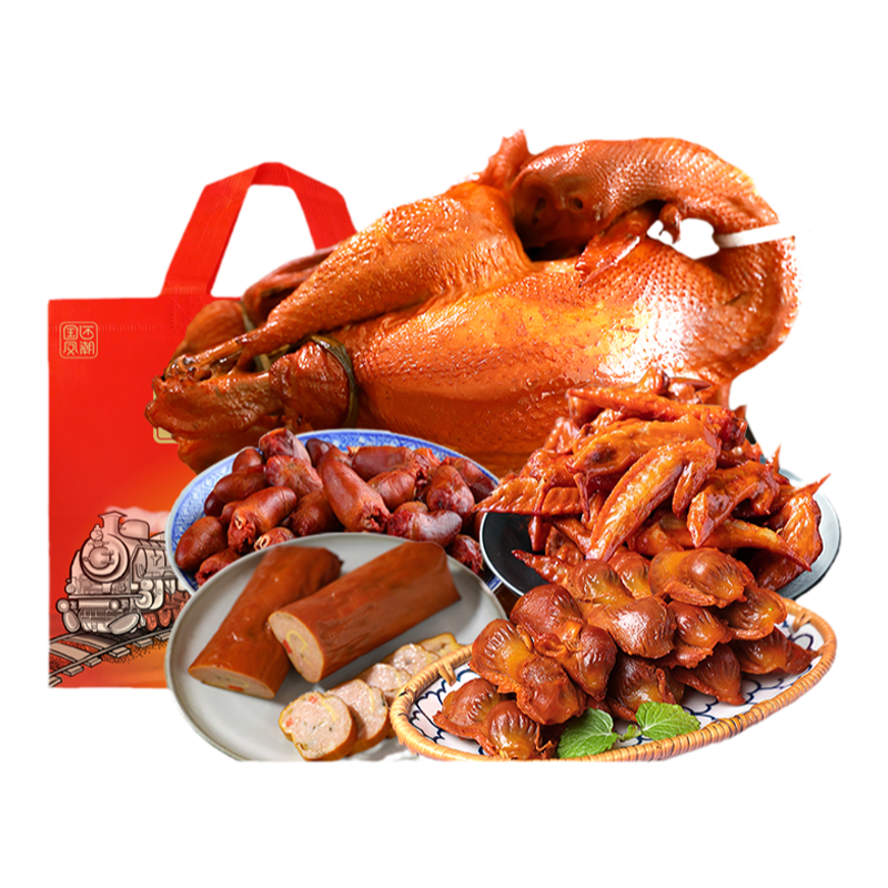 沟帮子熏鸡小食五拼组合 熏鸡干豆腐肉卷鸡脖鸡心鸡翅尖 顺丰包邮