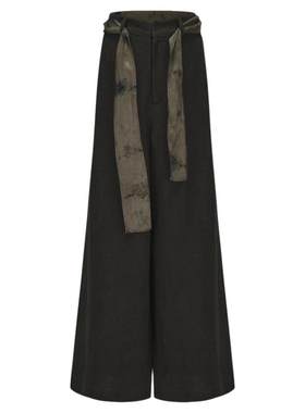 Elywood橄榄绿提花拼接亚麻西服