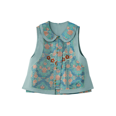 新款可拆元宝领马甲外穿上衣女