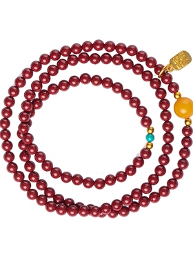 多圈盘绕手串保真朱砂手饰礼物