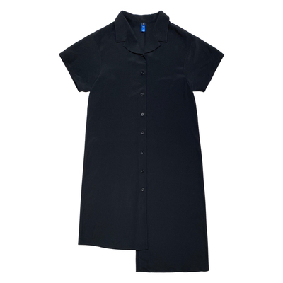 法式显瘦气质黑色小众a字连衣裙