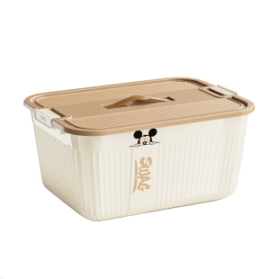 手提收纳箱家用带盖衣服玩具零食储物箱大容量儿童书本绘本整理箱