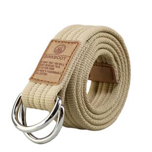 男女款帆布腰带军训休闲学生牛仔裤双环扣皮带编织潮百搭时尚日系