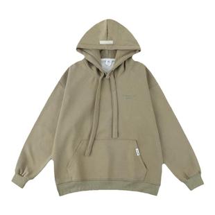 刺绣连帽卫衣男女春秋薄款美式复古重磅外套潮牌2024新款冬季帽衫