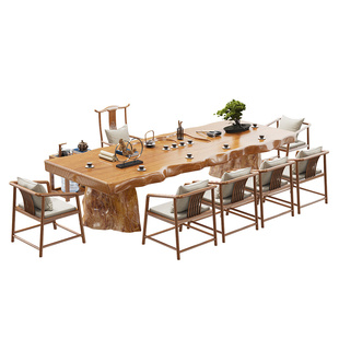 新中式实木茶桌2026新款高端办公室茶台大板桌家用客厅茶桌椅组合