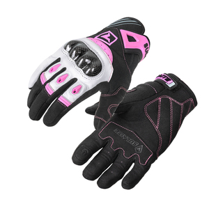 速莱特摩托车手套女款骑行碳纤维真皮复古机车装备男夏季防摔透气