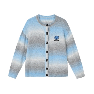 【DNA官方】渐变中性羊毛针织开衫外套25年秋冬软糯绒感混色毛衣