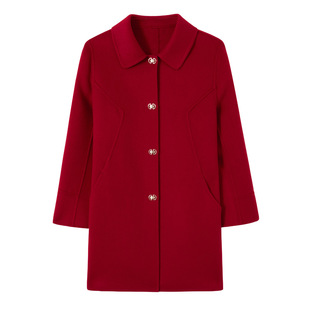 春秋季新款2026年中长款气质年轻妈妈女装时尚双面呢大衣羊毛外套