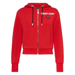 PHILIPP PLEIN 女士字母装饰流苏拉链连帽卫衣开衫