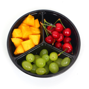 一次性水果捞包装盒高端果切盒子三拼盘水果打包盒西瓜分格分装盒