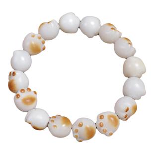 色达五明学院白玉念珠猫爪形菩提手串彩色结缘非出家人手链炭烧色