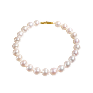 海蒂珠宝 果派7-8mm淡水珍珠耳钉S925银百搭耳饰正品【福利款】