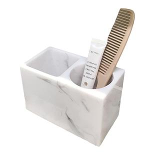 北欧ins简约桌面收纳盒 化妆笔刷置物桶浴室洗漱台牙刷梳子收纳筒