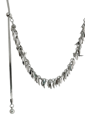 冷淡风麦穗亮片流苏项链