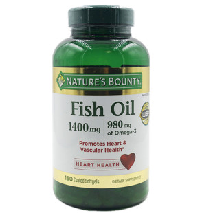 美国直邮Nature Bounty自然之宝深海鱼油1400mg130粒欧米伽心血管