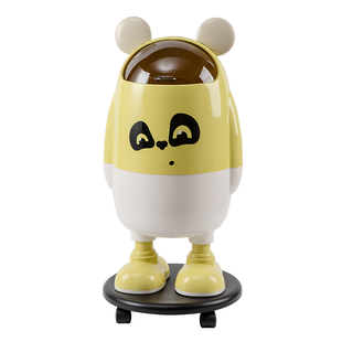 垃圾桶客厅家用新款高档摆件带盖大号厨房卧室卫生间带滑轮废纸篓