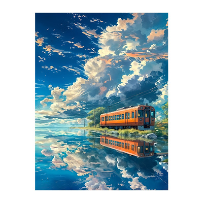 diy数字油画宫崎骏填充手工治愈系减压油彩涂色丙烯装饰2025新款