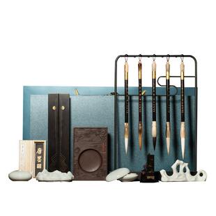 善琏湖笔气吞山河文房四宝套装笔墨纸砚全套国画毛笔专用礼盒书法砚台墨条镇纸笔挂精品高档专业礼品摆件送礼