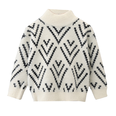 儿童水貂绒毛衣男童加厚针织衫冬