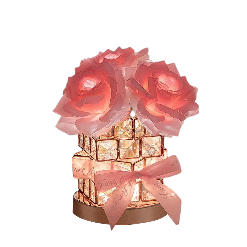 玫瑰水晶夜灯生日礼物情人节礼品