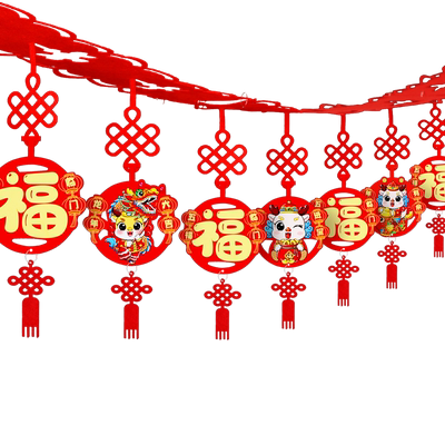 新年拉花商城布置元旦室内装饰