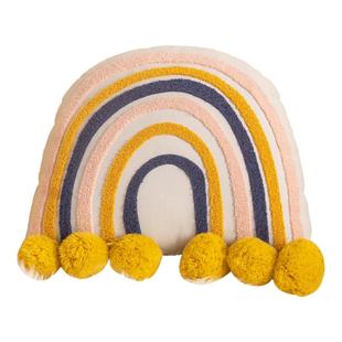 北欧沙发抱枕异形扭扭条靠卧室彩虹簇绒靠垫床头腰枕抱枕蒲团靠垫