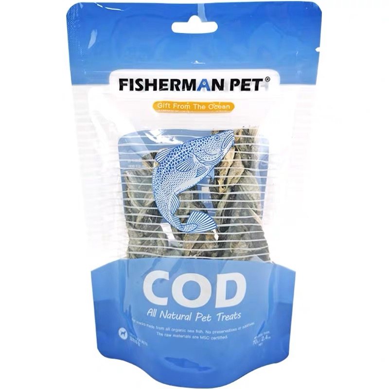 Fisherman Pet宠物零食深海鳕鱼皮狗狗洁齿骨犬猫通用冻干零食