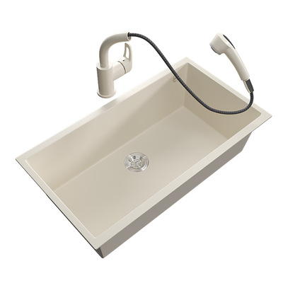 迈锐博石英石水槽白色大单槽