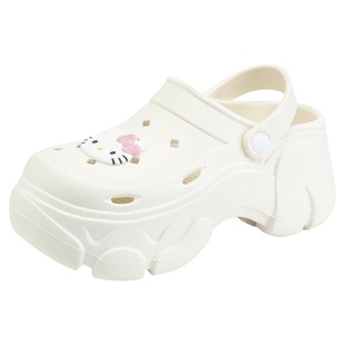 HelloKitty凯蒂猫童鞋女童洞洞鞋夏季新款女孩厚底包头凉鞋凉拖鞋
