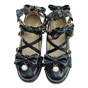 【B品】仙女教母瑕疵品lolita鞋平底圆头中跟 低跟lo鞋洛丽塔鞋