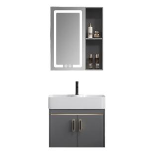 小户型太空铝超窄长浴室柜组合洗手盆挂墙式洗脸盆洗漱台迷你30cm